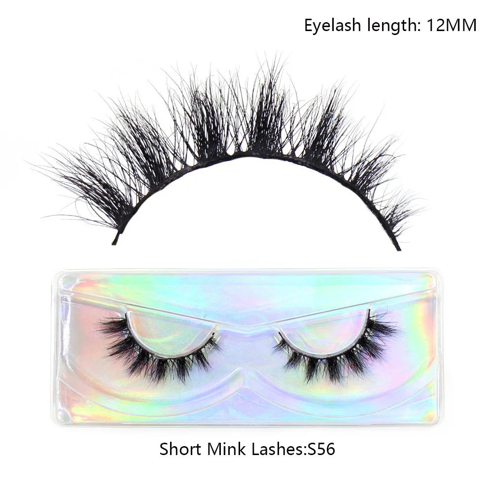 LEHUAMAO Maquiagem Short Natural Soft Mink Lashes Volume Fluffy Wispy Lashes 12mm-15mm False Eyelashes Eyelash Extensio Makeup