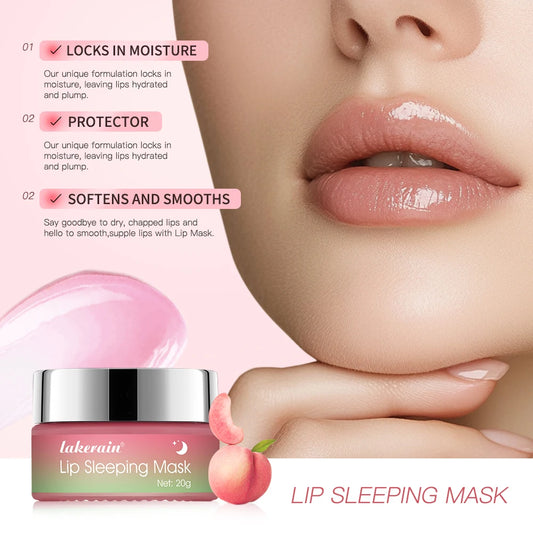 Lakerain Moisture & Collagen Booster Lip Sleeping Mask - Treatment to Restore, Hydrate & Plump Dry Chapped Lips