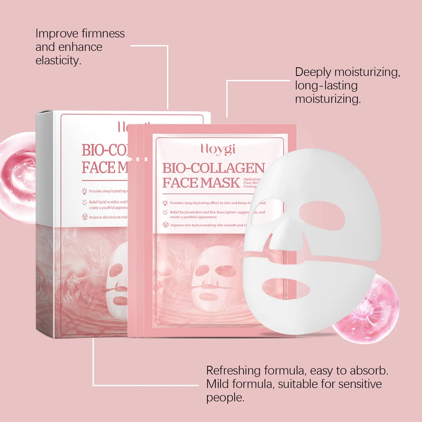 Bio-Collagen Real Deep Mask Hydrolyzed Collagen Soluble Rejuvenation Pore Shrinking Brightening Refresh Moisturizing Sheet Mask