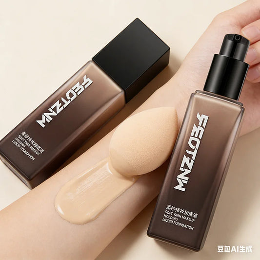 Feotznw foundation concealer, non-sticky powder, makeup primer, transparent foundation, conceals blemishes, women's cosmetics