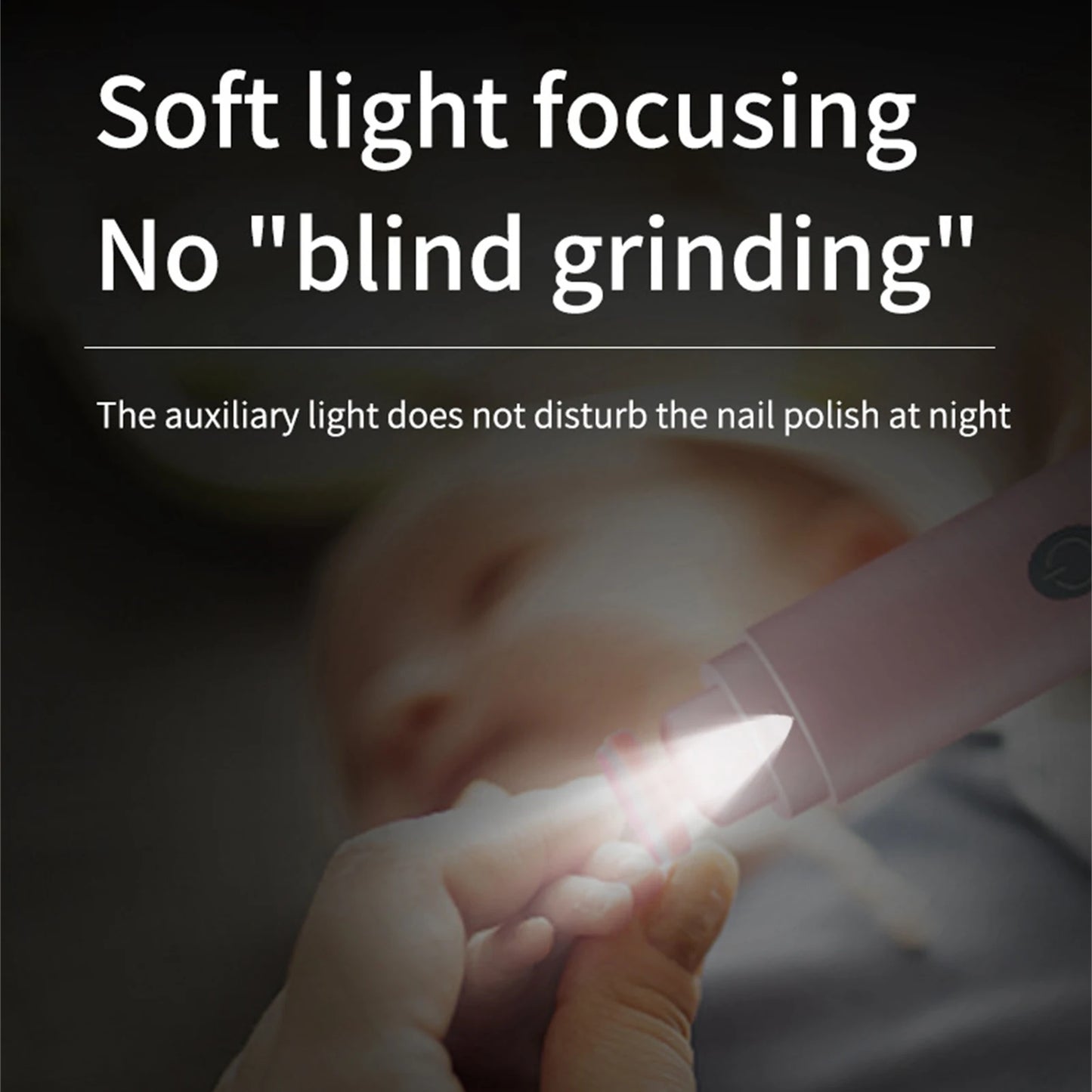 Baby Nail Grinder Electric Nail File Trimmer With LED Lights Newborn Manicure Pedicure Nail Clippers Cutter Scissors Care Set