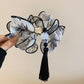 New Chinese Style Kniting Butterfly Hair Claws Women's Purple Long Flower Tassel Shark Grab Clips Vintage Hanfu Headpiece W