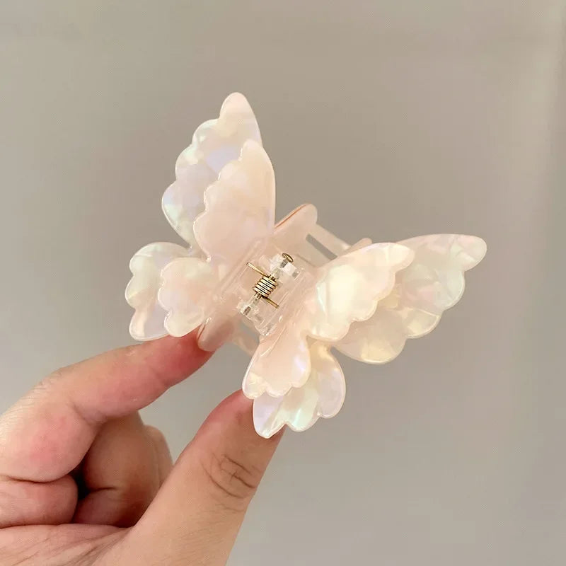 1PC French Retro Butterfly Hair Claw Mermaid Hair Clip Acetic Acid Hair Clip Retro Back of Head Hair Accessories Hairpin