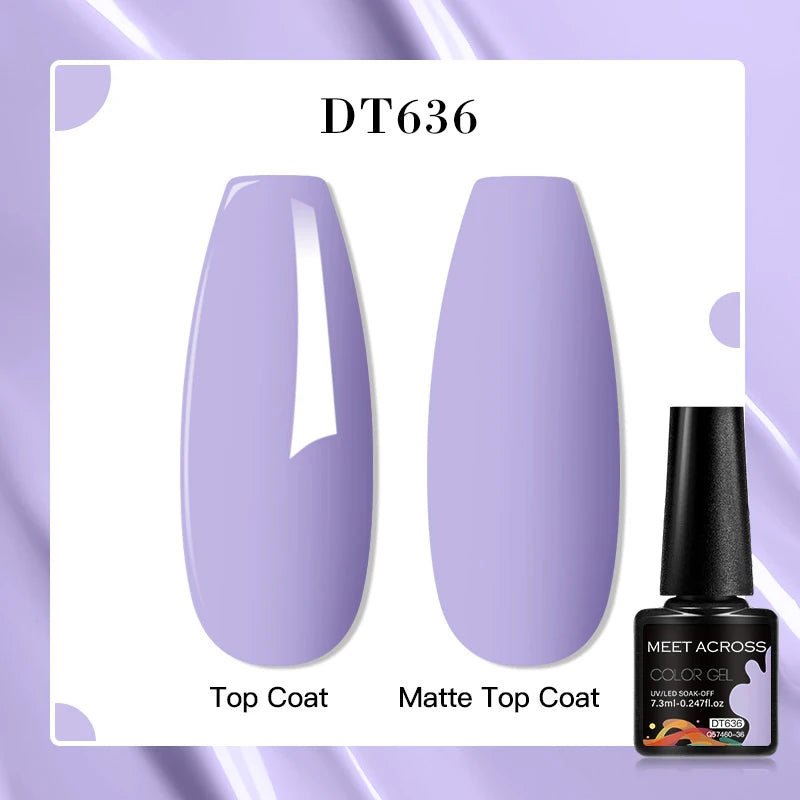 MEET ACROSS 160 Colors 7.3ml Gel Nail Polish Vernis Glitter Sparkly Semi Permanent Soak Off LED UV Gel Varnish Nail Art Manicure