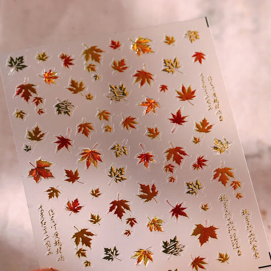 Gold Snowflake Bowknot Snowman Lovely Christmas 3D Self Adhesive Nail Art Sticker Rhinestone 5D Embossed Reliefs Manicure Decals