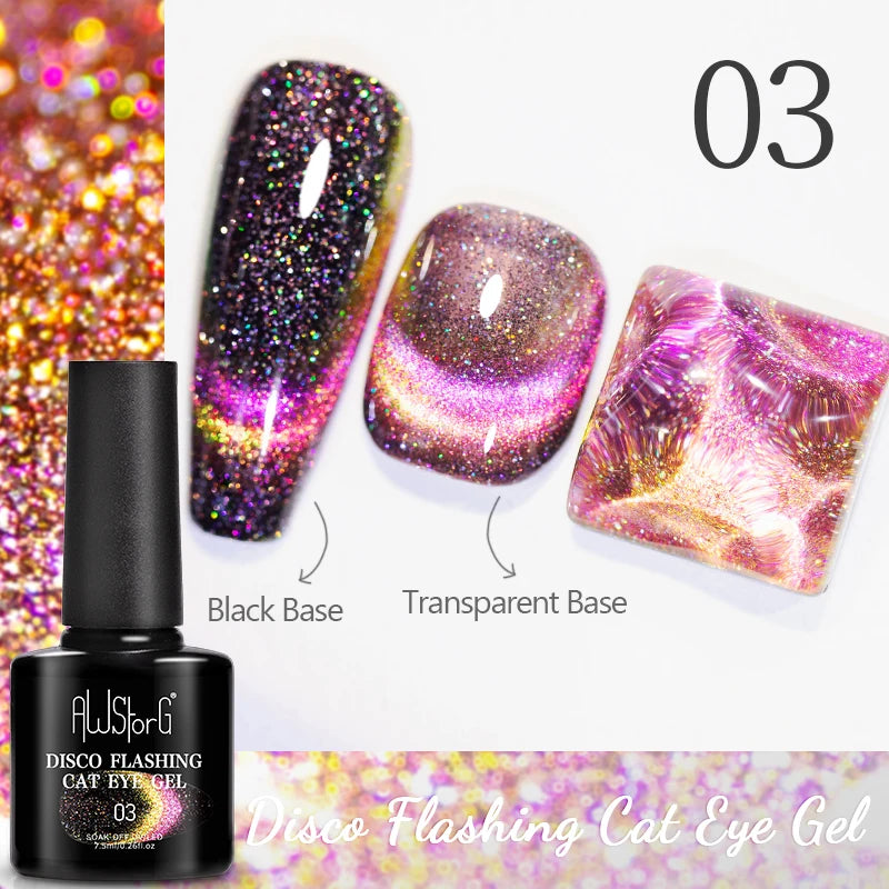 AWStorG 7.5ml Starlit Cat Magnetic Gel Nail Polish Must need Black Gel-Polaris Light Soak Off UV Gel Varnis Semi Permanent DIY