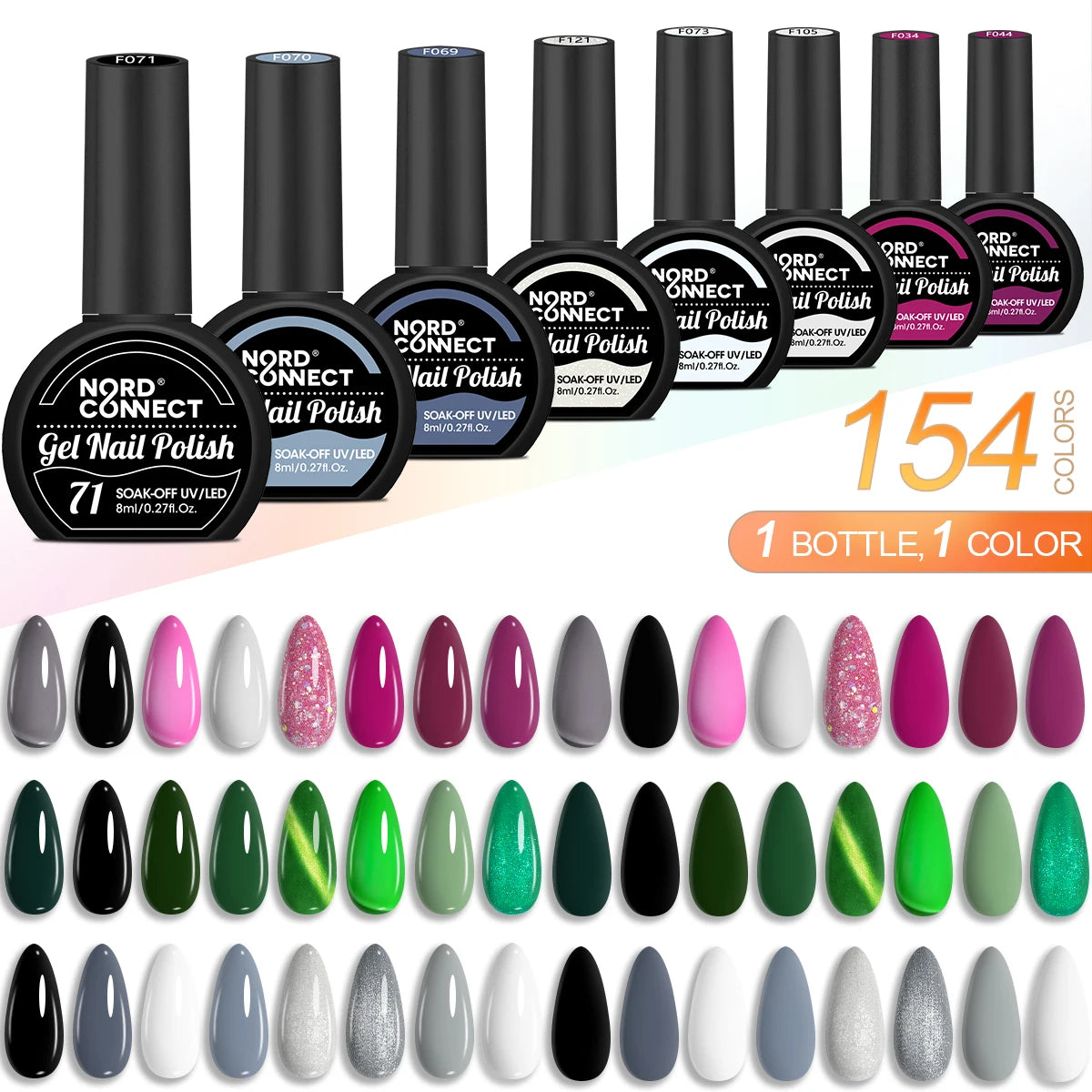 Nail Polish Set 8 Colors 8ml Reflective Magnetic Nail Polish Soak-Off LED Gel Salon Women Manicure Tools Fashion Holographic Man