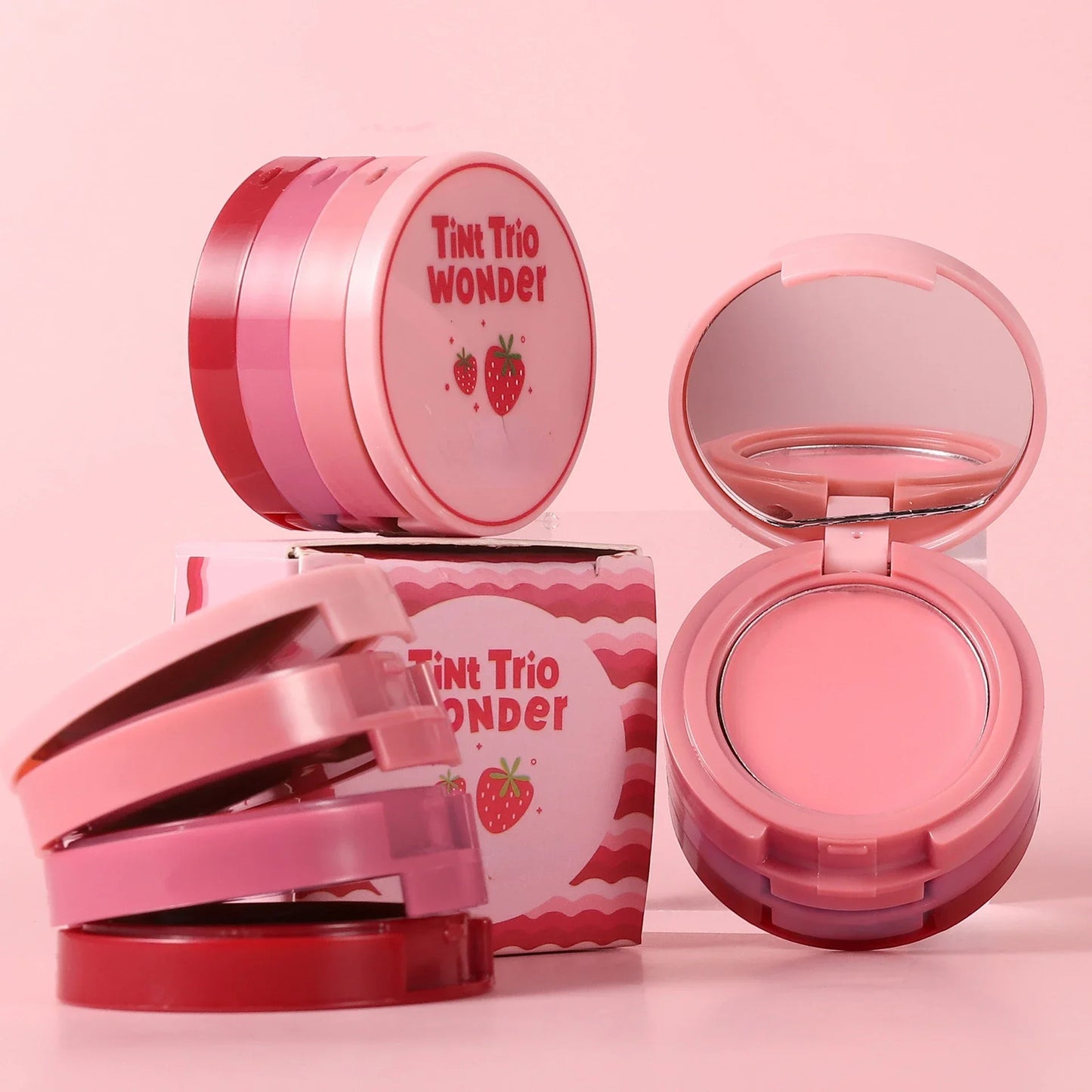 Waterproof 3 colors Blush Natural Matte Face Blusher Velvety Smooth Lip Cream Cheek Blush Rouge Makeup Makeup Tools