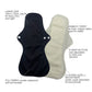 4 Pack Women's Eco-Friendly Bamboo Reusable Sanitary Pads Black Cloth Washable Period Pads Sanitary Napkins