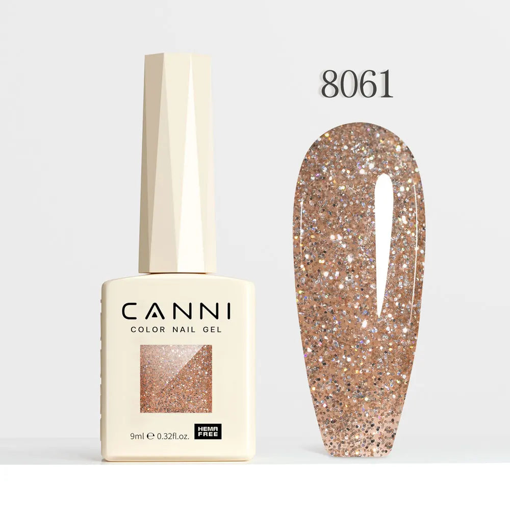 CANNI Gel Nail Polish Glitter Diamond Sparkle Color Collection Gorgeous Color HEMA FREE Soak Off UV LED Semi Permanent AurorGel