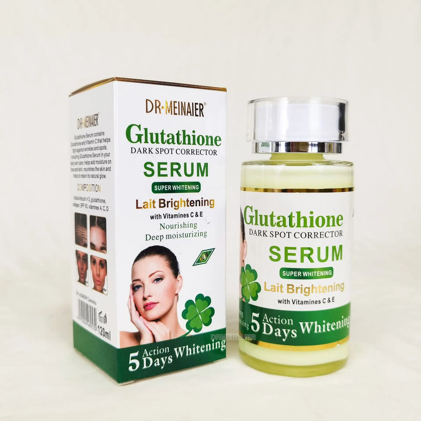 120ml Glutathione Serum for Face & Eye for Brightening Skin,Dark Spot Corrector,Reduce Wrinkle,Anti Aging,With Vitamin E&C