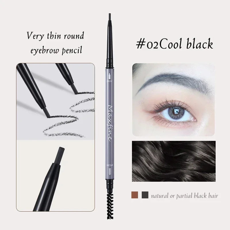 Maxfine Ultra Fine Triangle Eyebrow Pencil Precise Brow Definer Long Lasting Waterproof Morandi Cool Brown Eyebow Makeup 6 Color