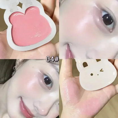 Water Light Cream Blush Matte Multi-purpose Highlight Cream Cute Rabbit Shape Blusher Pink Purple Cheek Tint Makeup Rouge Cream