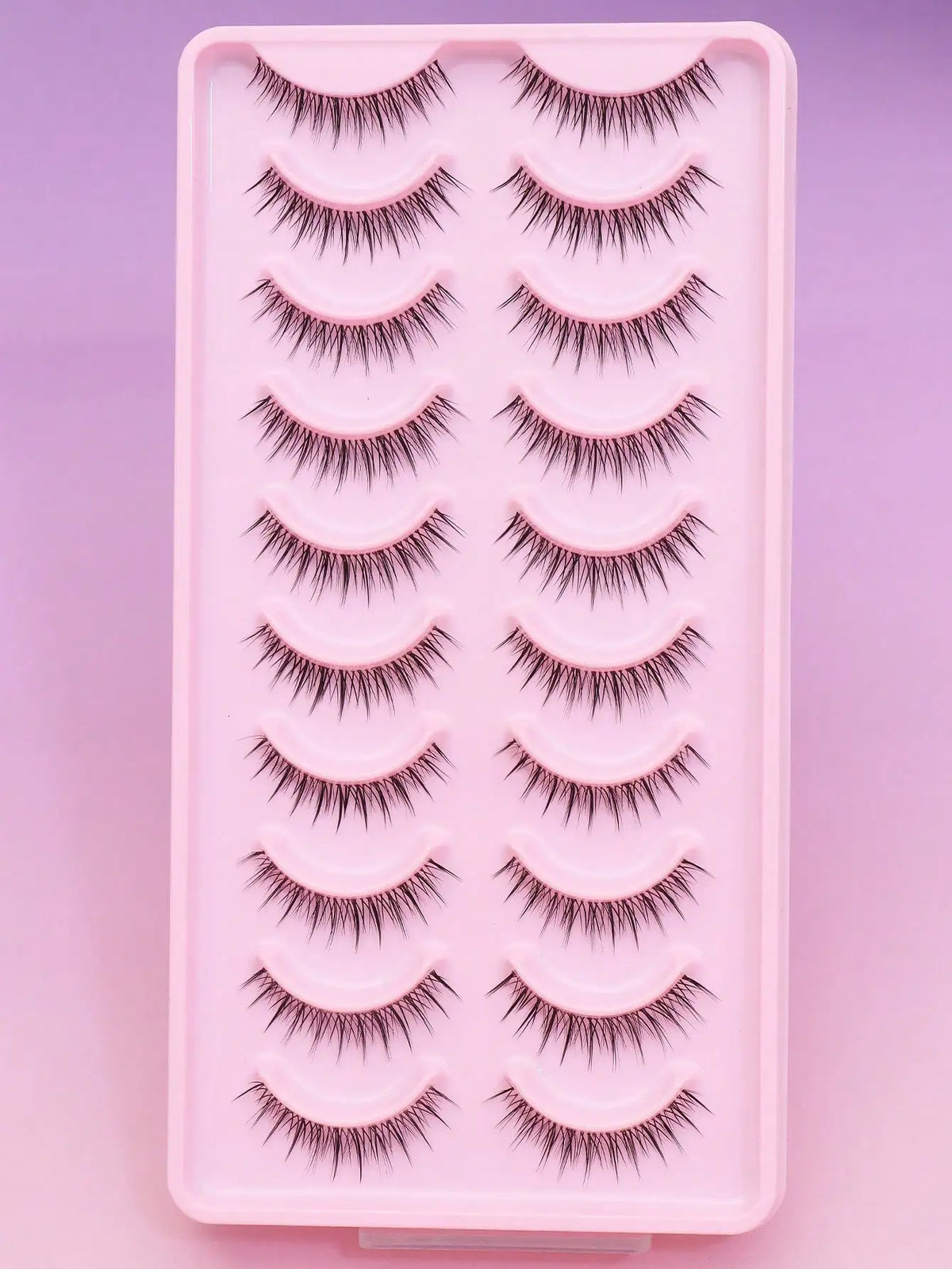 10 Pairs Natural Eye Lashes Faux Mink Eyelashes Winged End Eye Elongated Eyelashes Natural Long Manga Lashes Fake Lashes Makeup