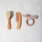 baby comb brush set newborn gift set Natural Wool beech Wooden Comb baby bib pacifier clip  Kids  Baby Hair Brush