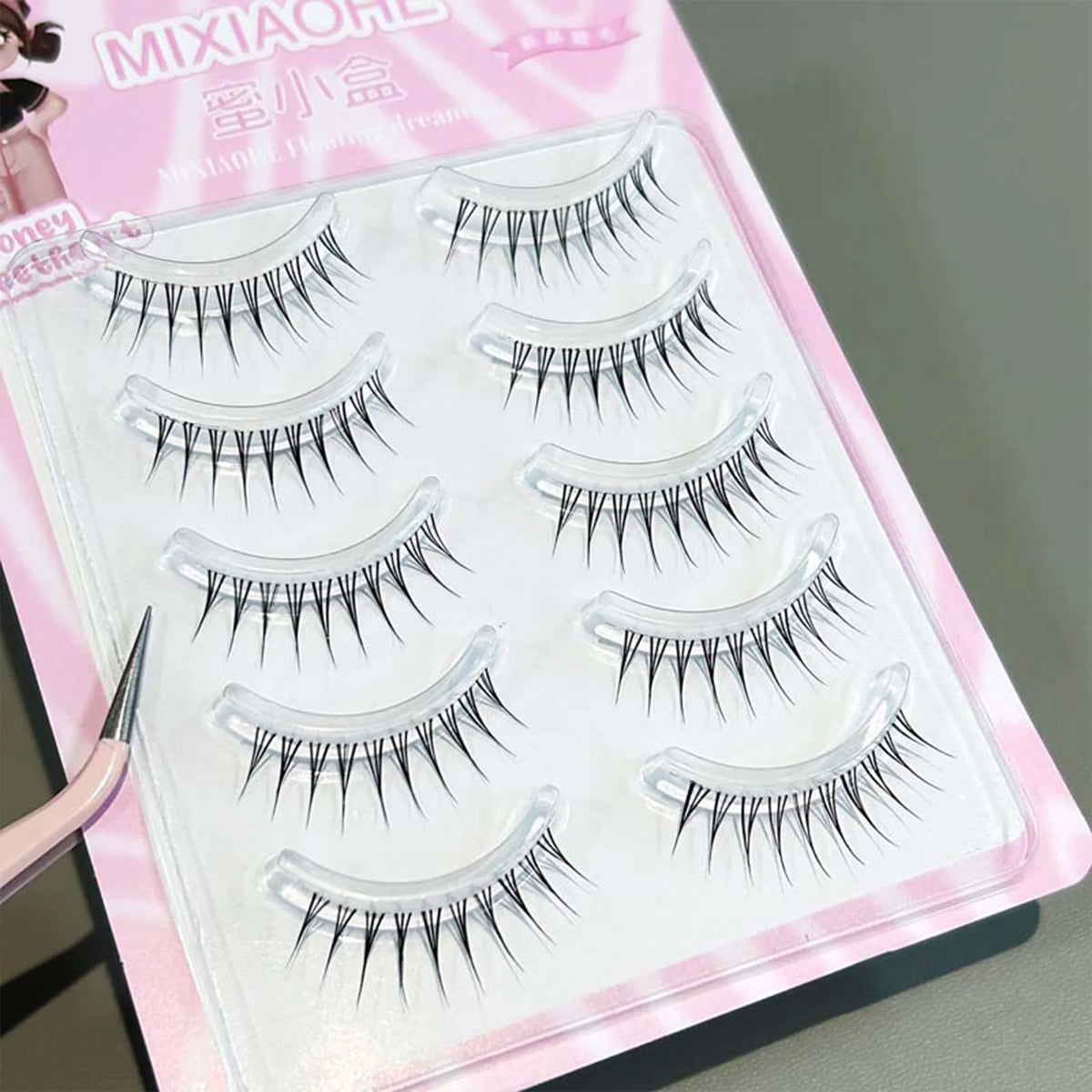 Korean Style False Eyelashes strips Clear Lightweight Natural Look Individual cluster Lashes for Women K-Pop Makeup