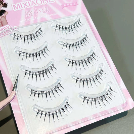 Korean Style False Eyelashes strips Clear Lightweight Natural Look Individual cluster Lashes for Women K-Pop Makeup