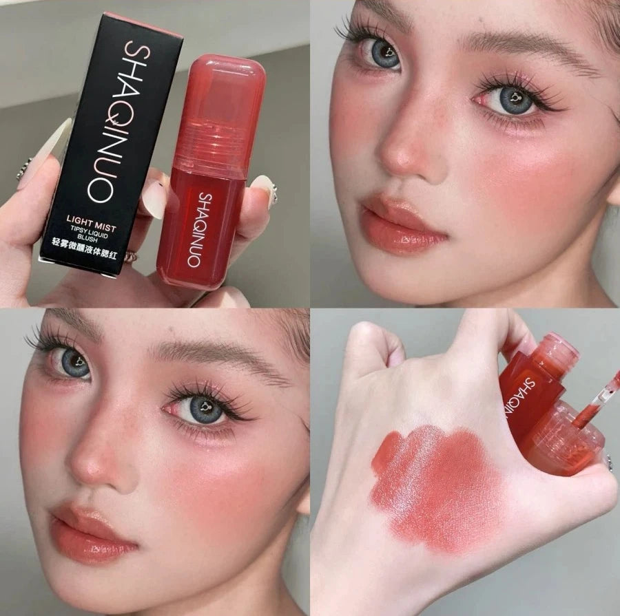 Monochrome Liquid Blusher Waterproof Moisturizing Highlight Beauty Purple Lip Cheek Dual-use Matte Natural Rouge Face Makeup