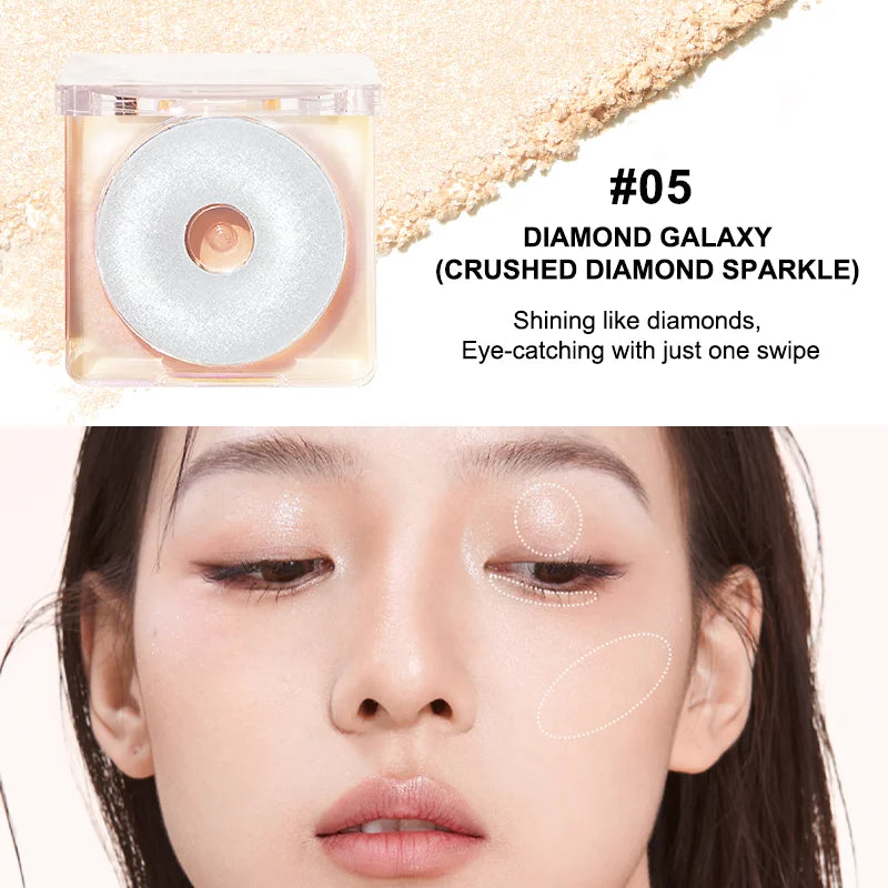 Judydoll Matte Highlighter Powder, Soft Glow, Diamond Shimmer, Body & Face, Buildable, Long-Lasting, Lightweight, Natural Radiance