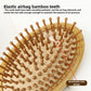 Portable Eco-Friendly Bamboo Hair Comb Wooden Round Hair Brush Scalp Massager Anti-Static Hairbrush for Women Men and Kids