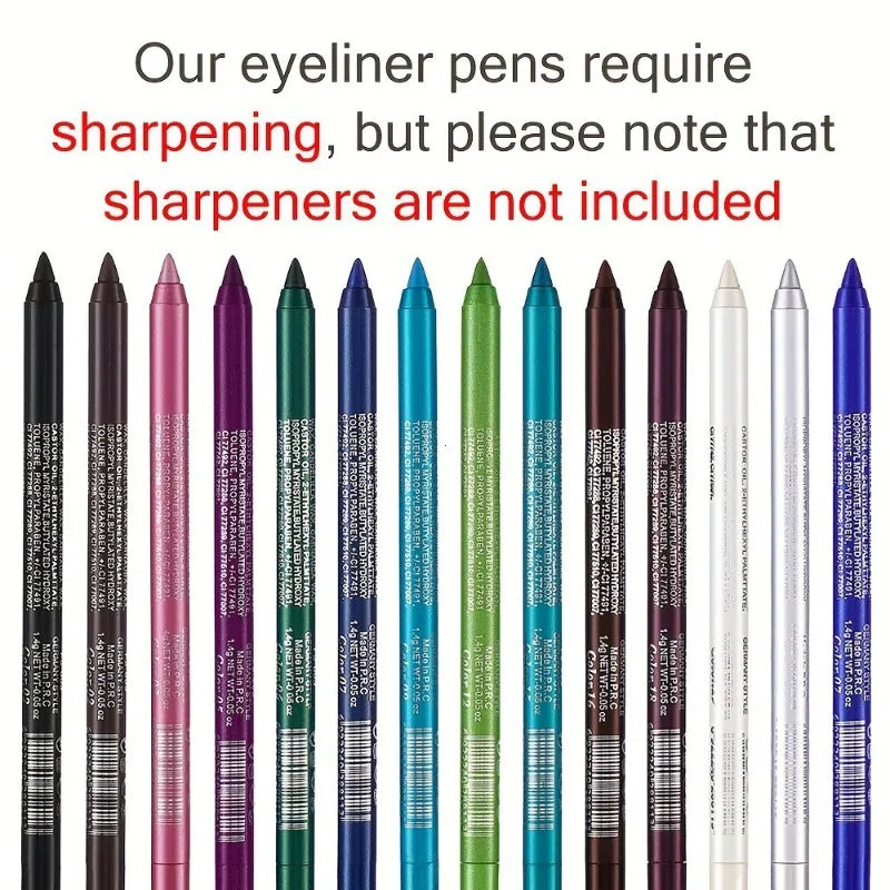 6 Color Colourful Eyeliner Pen High Pigment Pearly Shimmer Metallic Smokey Punk Gothic Eyeliner Long Lasting Waterproof