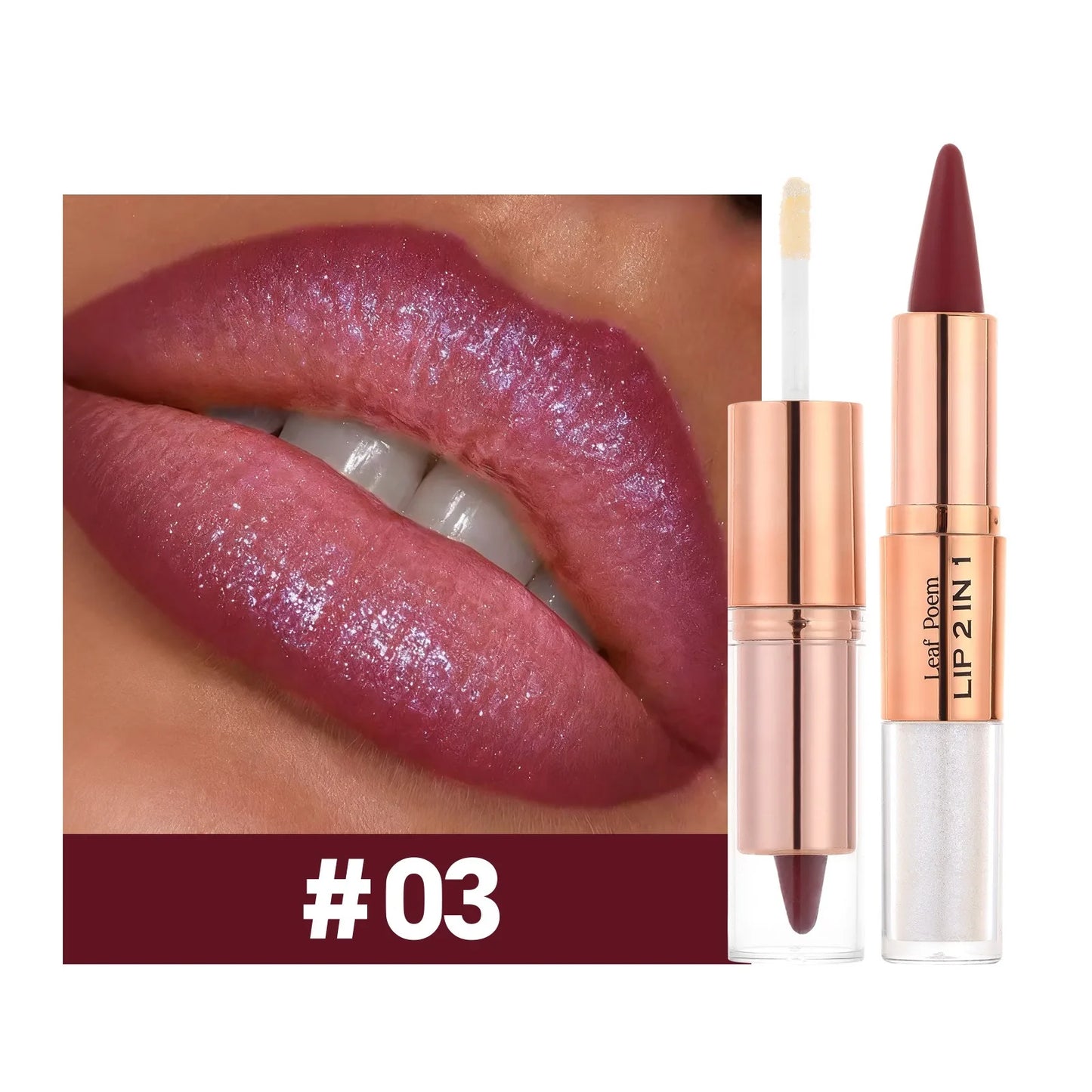 2IN1 Tapered Tip Lip Liner & Lipstick Gradient & Velvet Matte Finish Pearly Waterproof Non Stick Cup Liquid Lip Color Makeup Set