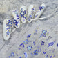 Japanese Vintage Red & Blue Rose Flower Laser Gold Silver Nail Stickers Nail Art Decal Design Manicure Tool High Quality