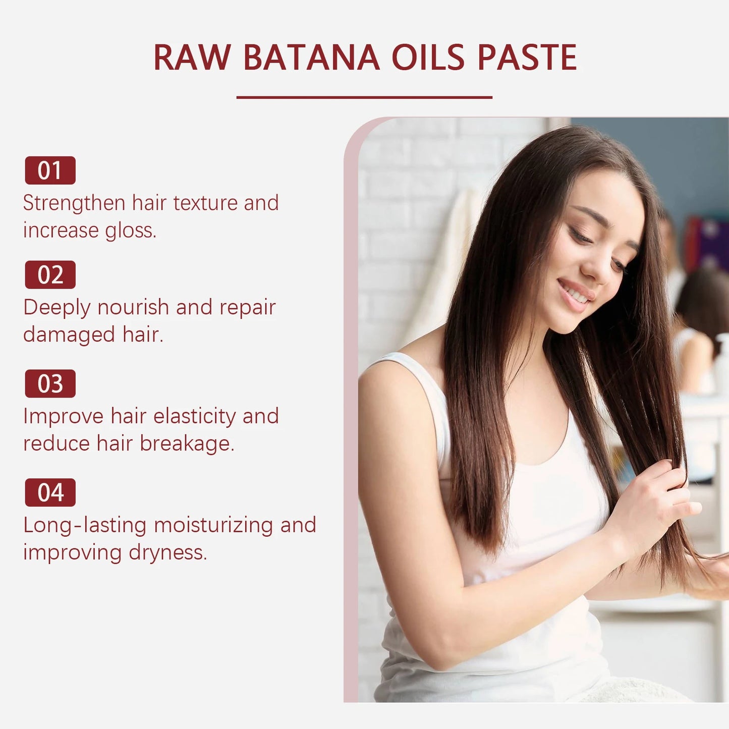 Damaged Repairing Hair Mask Organic Batana Oil Dry Hair End Repair Hair Anti-Loss Smoothing Treatment Hair Conditioner Hair Care