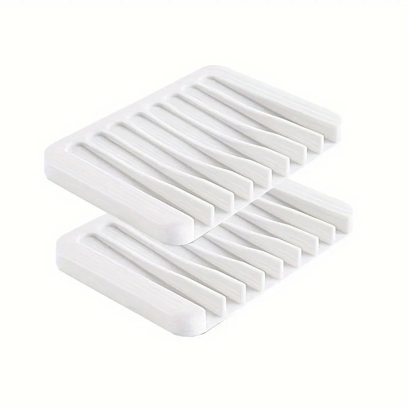 Self Draining Soap Dishes Silicone Soap Saver Waterfall Drainer Soap Holder Bathroom Extend Soap Life Keep Soap Bars Dry Clean