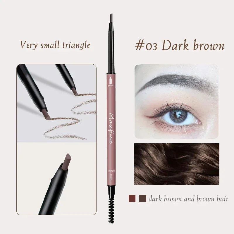 Maxfine Ultra Fine Triangle Eyebrow Pencil Precise Brow Definer Long Lasting Waterproof Morandi Cool Brown Eyebow Makeup 6 Color