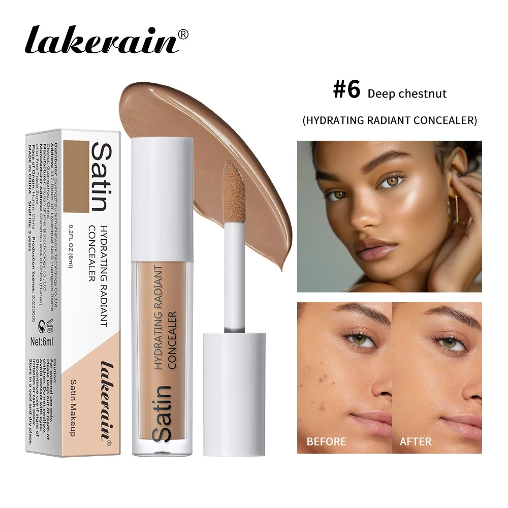 Lakerain Hydrating Radiant Concealer Liquid Foundation Texture High Coverage Long-Lasting Oil Control Hydrating Skin Concealer
