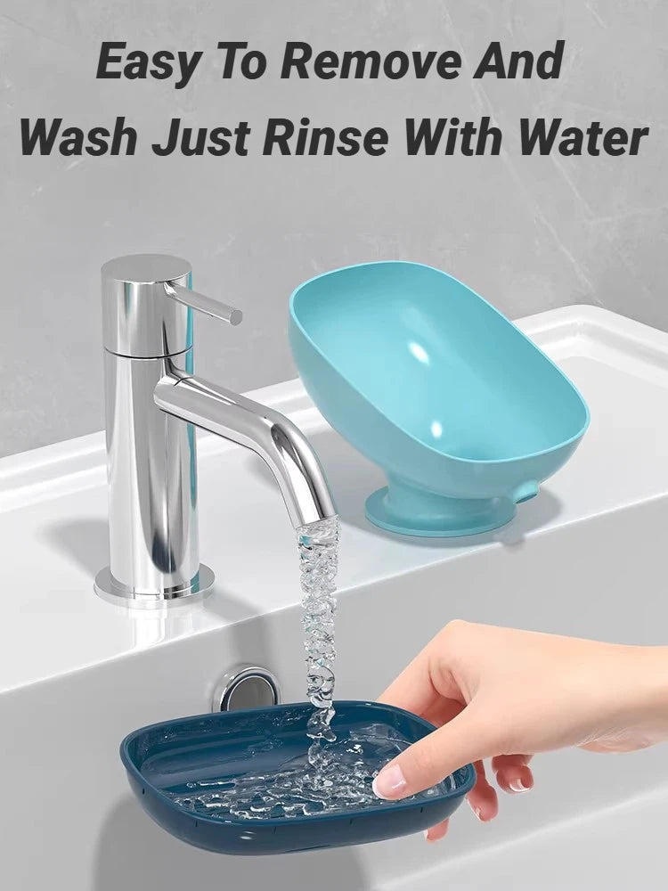 Self Draining Soap Holder Super Suction Cup Portable Storage Container For Bathroom Kitchen Sponge Accessories Supplies