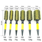 Professional 1PC 6 Sizes Round Wooden Hair Brush Boar Bristle Mix Nylon Salon Women Hair Styling Tools Yellow Brazil Hair Curler