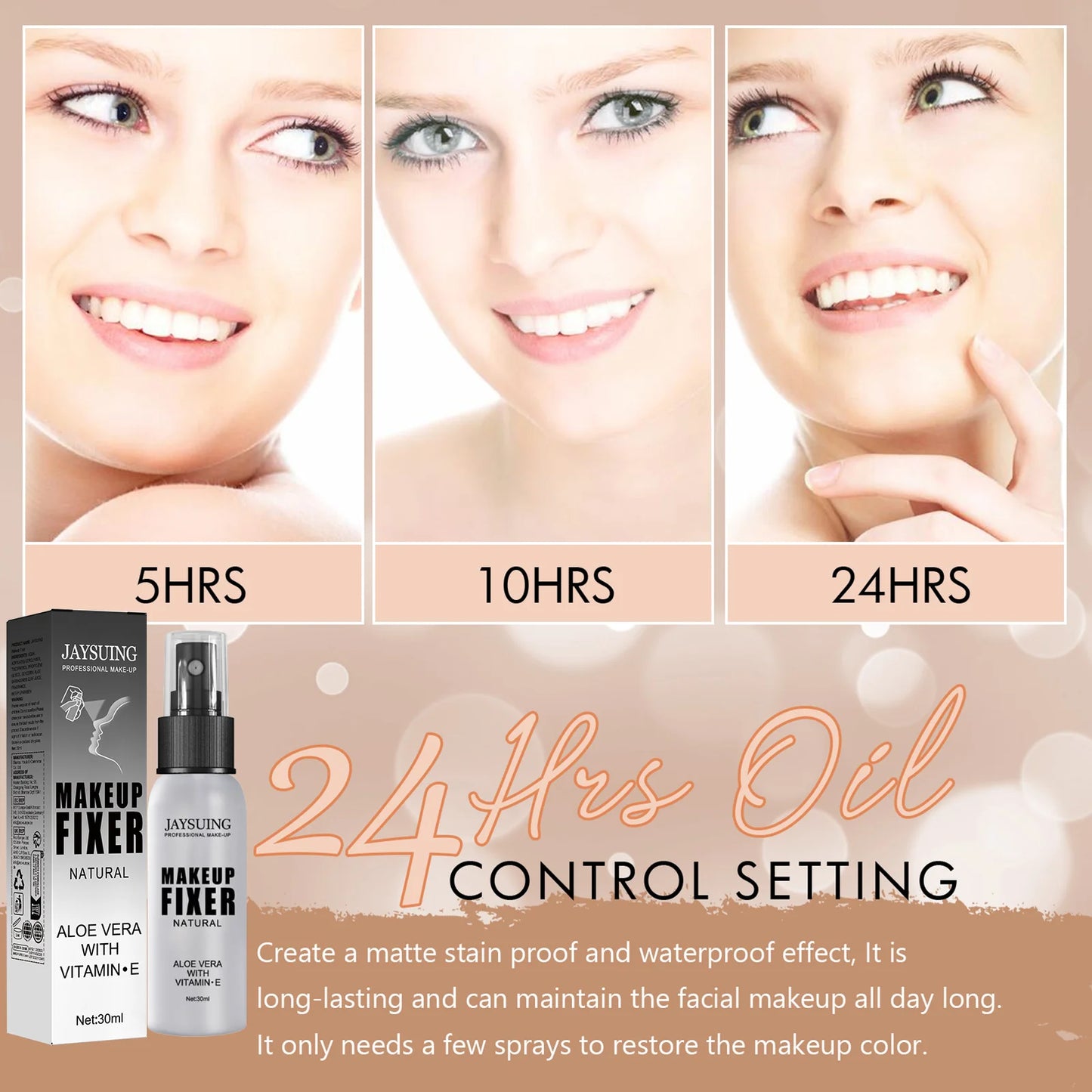 Makeup Setting Spray Long Lasting Sweatproof Oil Control Makeup Water Matte Non-sticky Refreshing Quick Fixer Spray Cosmetics