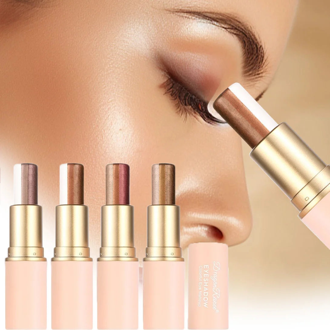 3-in-1 Eyeshadow Stick Lazy Tricolor Gradient Shimmer Eye Shadow Highgloss Quick Application Smudge Proof Waterproof Cosmetics
