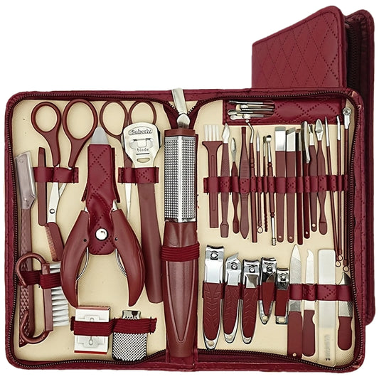 42pcs Professional Manicure & Pedicure Set | Stainless Steel Nail Clippers, Cuticle Nippers, Portable Travel Case, Beauty Tools