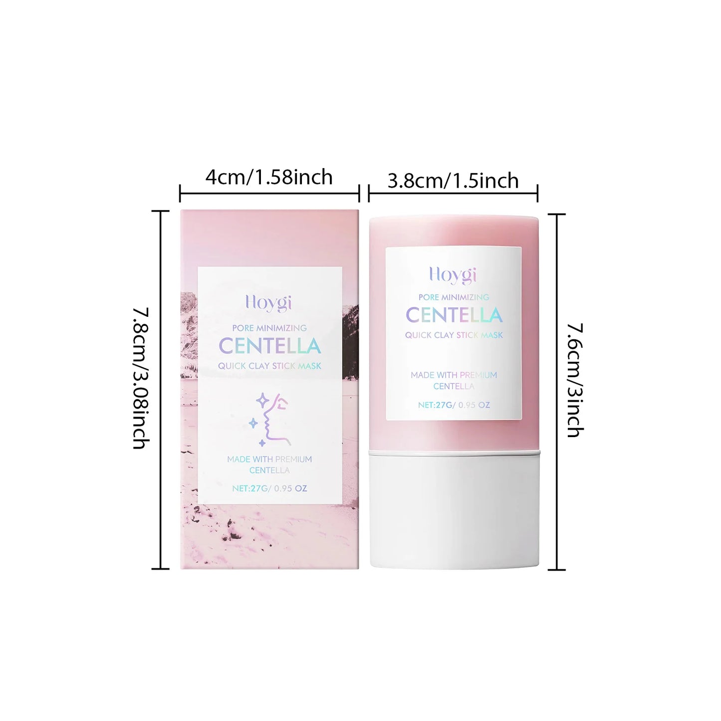 Centella Clay Stick Mask Pore Minimizing Quick Moisturizing Soothing Facial Brightening Face Mask Skin Care 27g