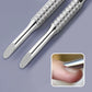 Double-Head Angled Hoof Cuticle Pusher Stainless Steel Bevel Nail Art Manicure Stick for Personal Hygiene And Grooming
