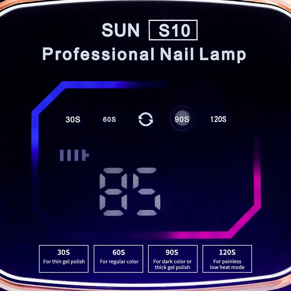 Professional Nail Art UV LED Light Rechargeable Dryer Smart Wireless HD Display Nail Drying Light for Fast Curing of All Gels