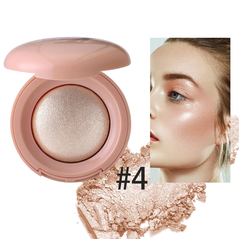 Monochrome Face Brightening Highlighter, Lightweight Non-Greasy Glitter Powder with Subtle Shimmer,Light Beige Brightening