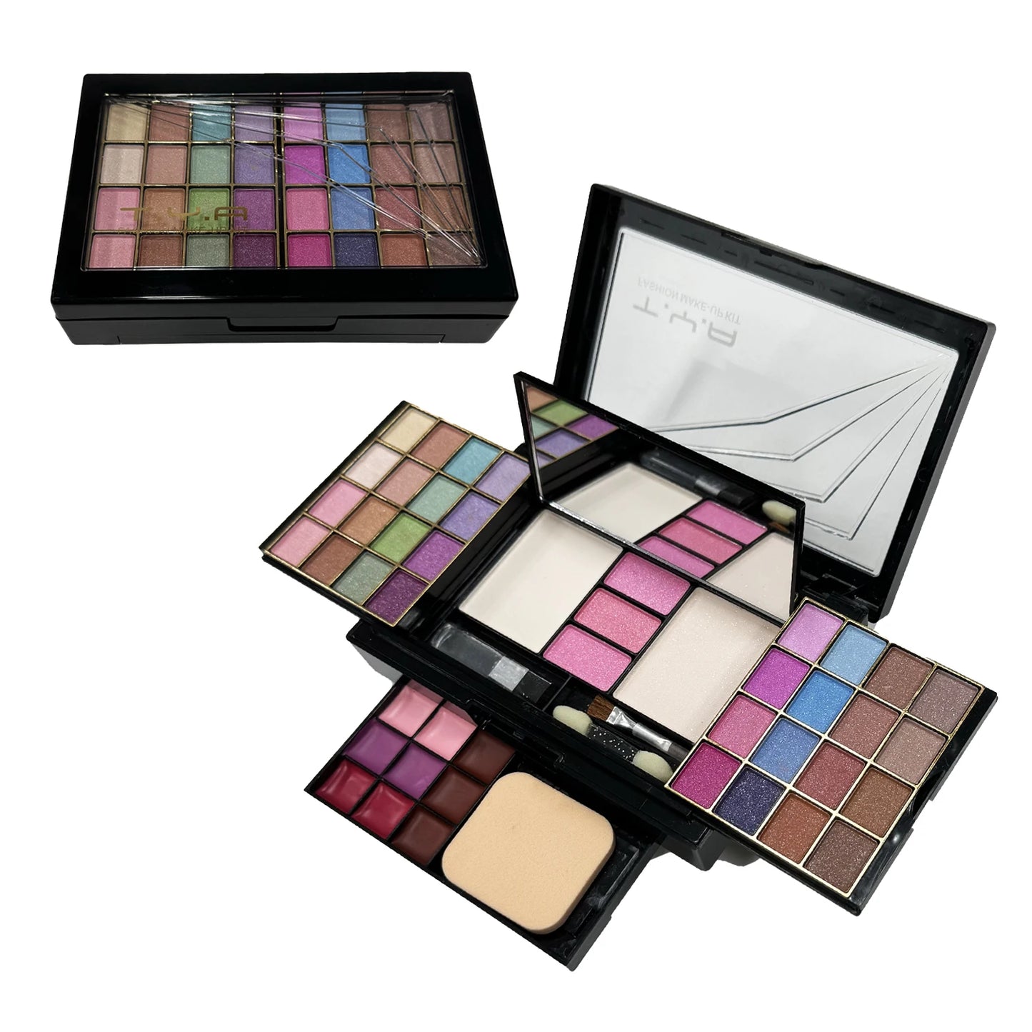 TYA Makeup set 46 colors Pearl eye shadow Powder puff Powder blusher Lip gloss set combination T6145