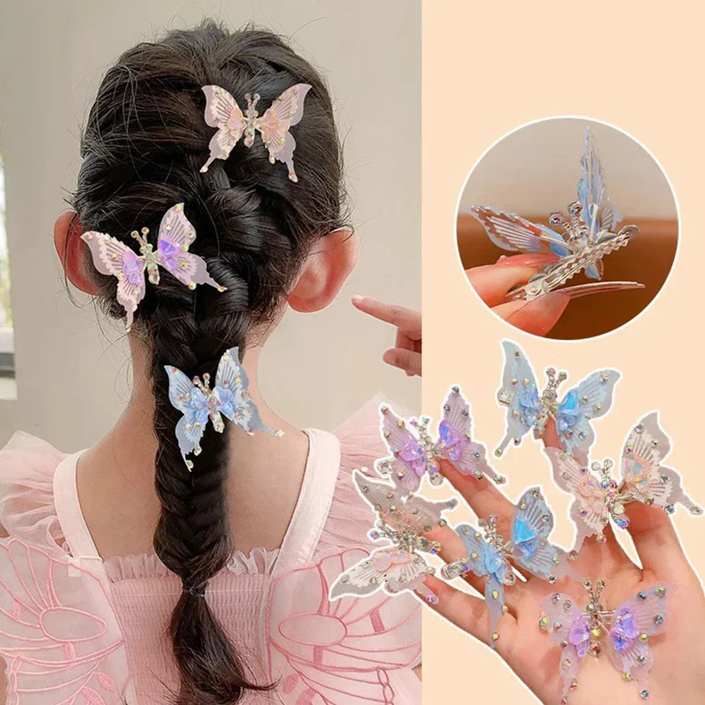 Styling Lively Moving Wings Bangs Cute Fairy Rhinestone Butterfly Hairpin Three-dimensional Hair Clip Headwear Hair Accessories
