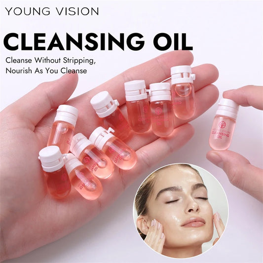 5/10 Capsules of Cleansing and Makeup Remover Oil Gentle Facial Makeup Remover Travel Portable Moisturize Soothe Cleansing Oil