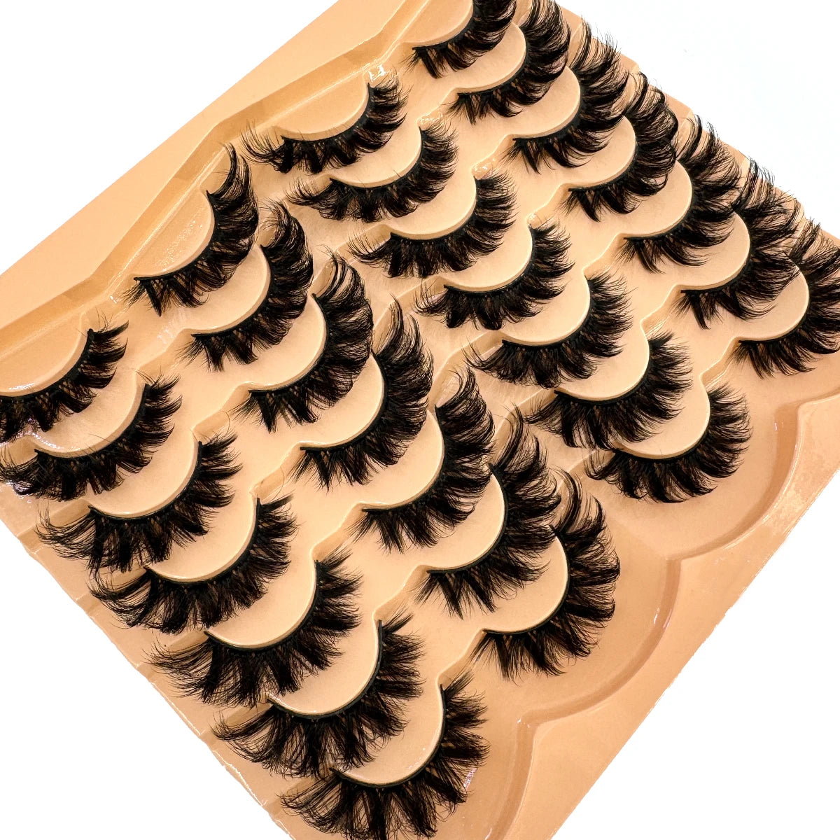 AMSDCN 14 Pairs 3D Lashes Fluffy False Eyelashes Thick Volume Cat-Eye Faux Lashes Natural Long Wispy Lashes Extension Pack