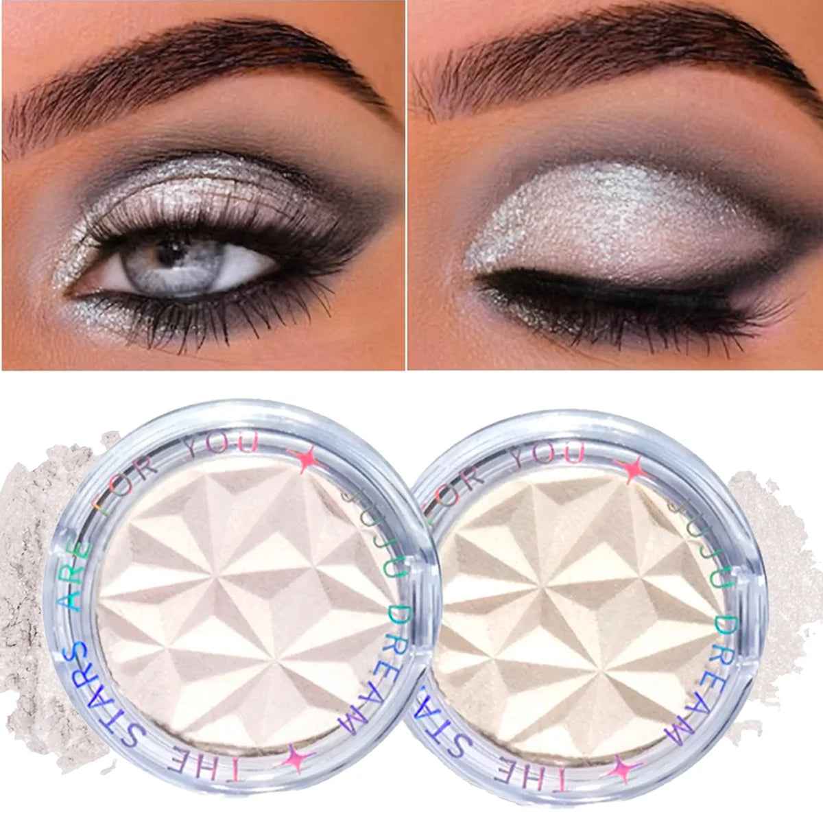 Shimmer Diamond Glow Highlighter – 2-Color Palette for Contour, Brighten, Radiant Skin, Festival & Party Makeup Essential Tool