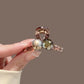 2/4pcs Mini Round Rhinestone Hair Claw Retro Zircon Women Girls Claw Clip Small Hairpins Hair Crabs Girls Hair Accessories ﻿