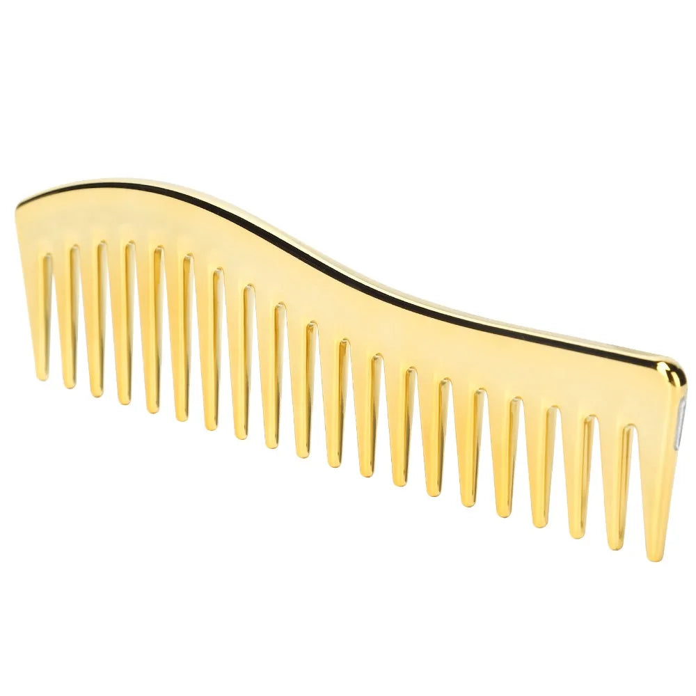 For Travel Use No Handle Wide Tooth Comb Large Size Gold Color Detangling Comb Plastic Professional Paddle Hair Comb Home Use