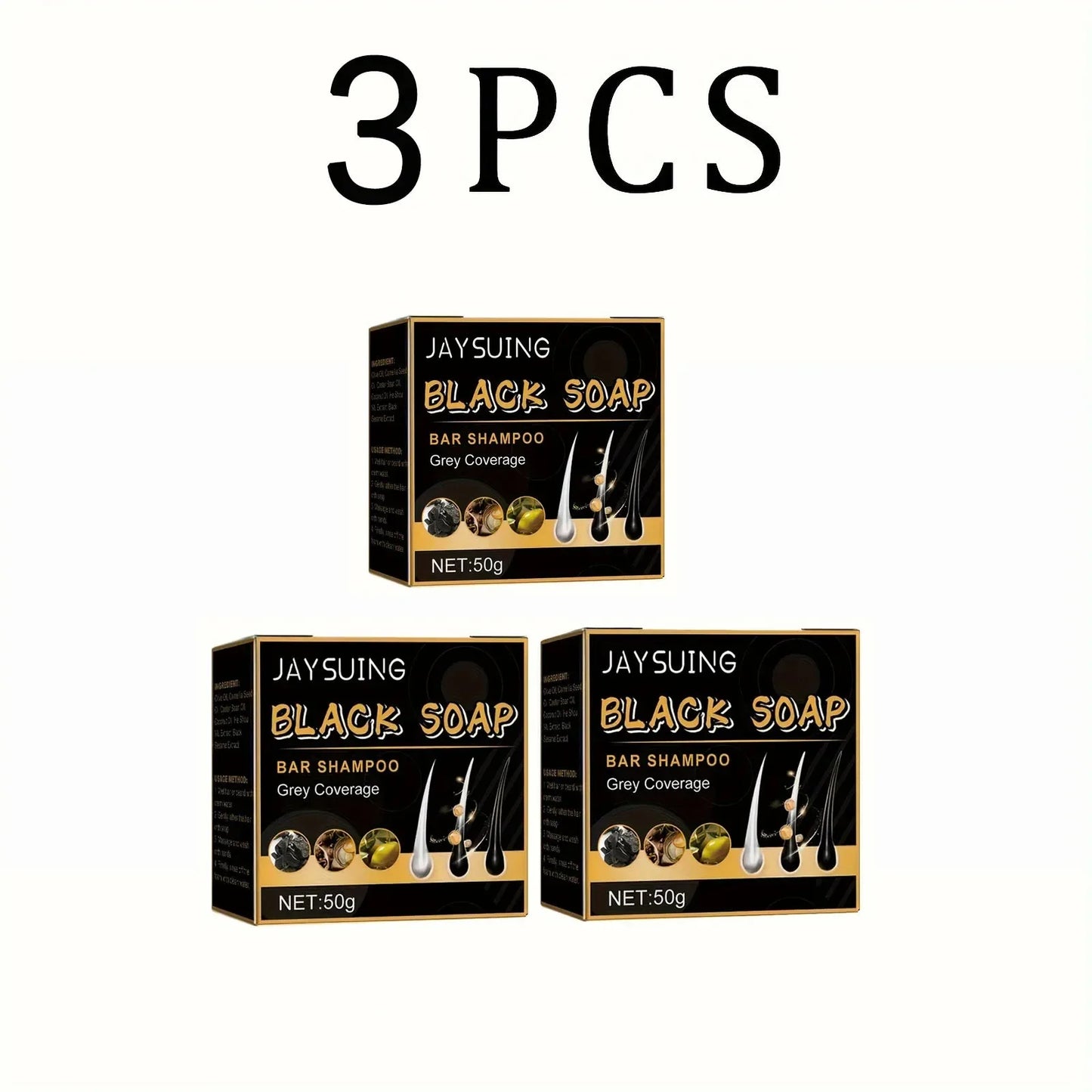 Hair Shampoo Soap Polygonum Multiflorum Black Soap White Hair Repair Soap Hair Care Set Nourishing Anti Dandruff Hair Dye Soap