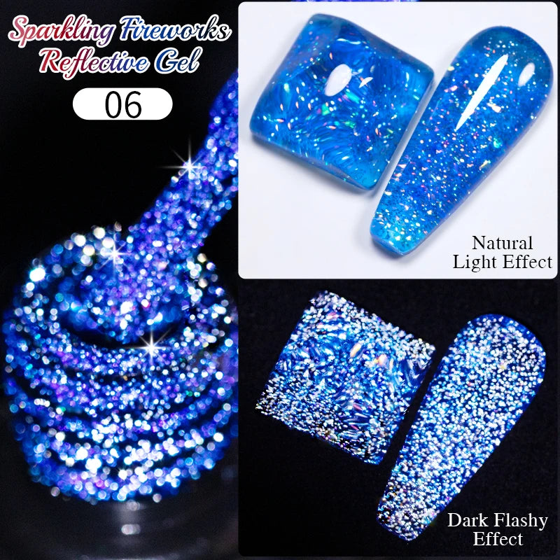 PUENTE 7.5ML Golden Gems Cat Magnetic Gel Nail Polish Pink Brown Blue Colors Golden Glitter Cat Eye Soak Off UV Nail Art Varnish