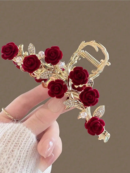 1Pcs Fashion Antique Roses Hair Claws For Women Hair Accessories